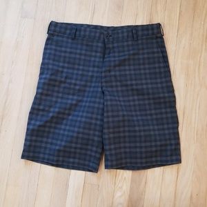 Nike Plaid DryFit Flat Front Golf Shorts